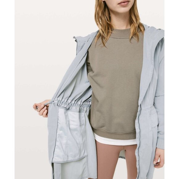 Lululemon Pack & Glyde Rain Jacket Water Resistant Windbreaker Travel Long Coat - Picture 5 of 16